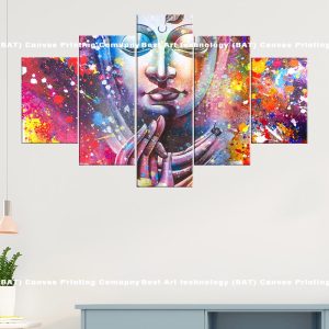 Colorful Buddha Portrait Canvas | Buddha Canvas | Abstract Art | Spiritual Decor | Vibrant Colors | Multi Panel Art | Home Decor | Single Panel Canvas Nepal | Custom Canvas Print Nepal | Wall Painting | wall art nepal | Wallpaper Nepal | Stunning Mural print