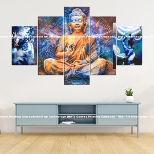Vibrant Buddha Mandala Canvas | Buddha Canvas | Mandala Art | Spiritual Decor | Colorful Buddha | Multi Panel Art | Home Decor | Single Panel Canvas Nepal | Custom Canvas Print Nepal | Wall Painting | wall art nepal | Wallpaper Nepal | Stunning Mural print