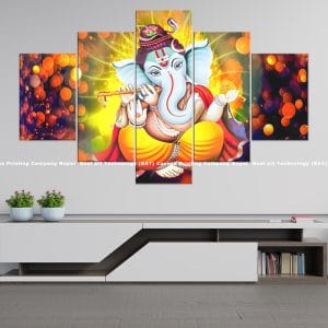 Ganesh Flute Canvas | Ganesh | Lord Ganesh | Hindu God | Flute | Abstract Art | Spiritual Art | Home Decor | Custom Canvas Print Nepal | Custom Murals Print Nepal | Wallpaper Art